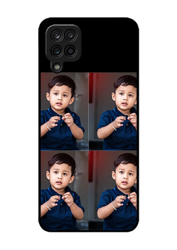 Galaxy M12 4 Image Holder on Glass Mobile Cover