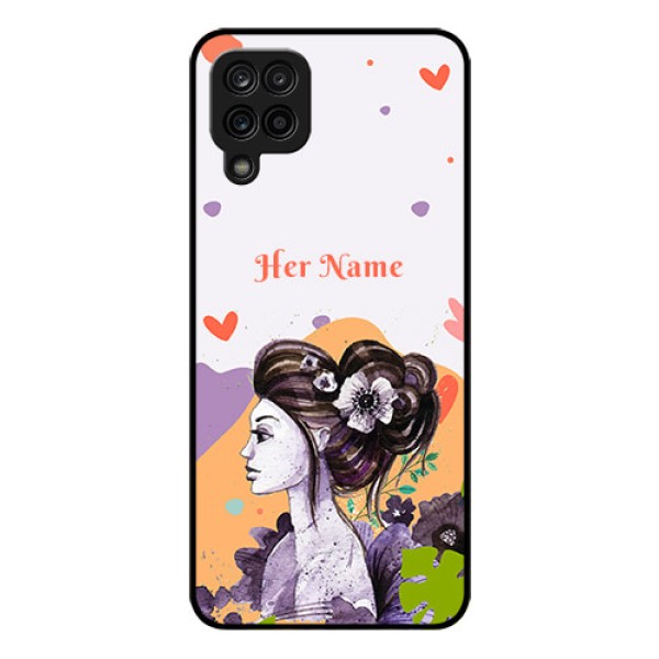 Galaxy M12 Personalized Glass Phone Case - Woman And Nature Design