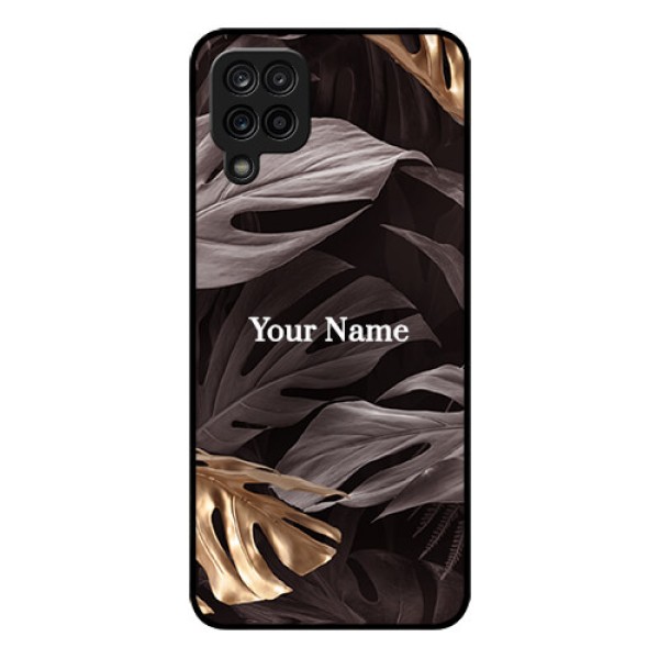 Galaxy M12 Personalised Glass Phone Case - Wild Leaves digital paint Design Galaxy M12 Personalised Glass Phone Case - Wild Leaves digital paint Design