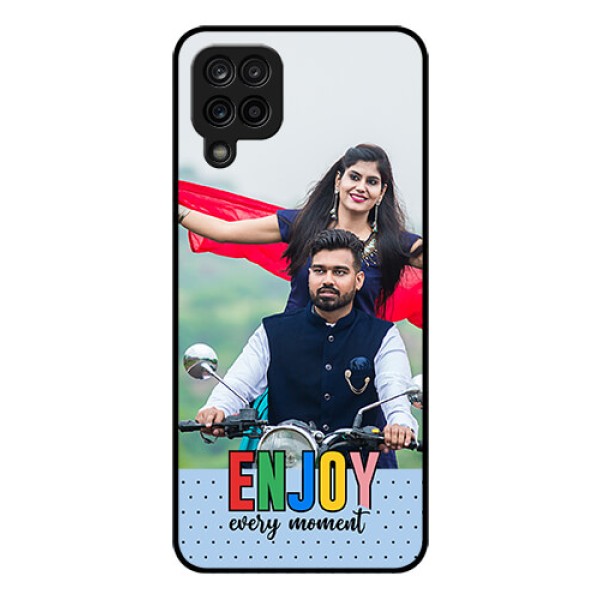 Galaxy M12 Photo Printing on Glass Case - Enjoy Every Moment Design