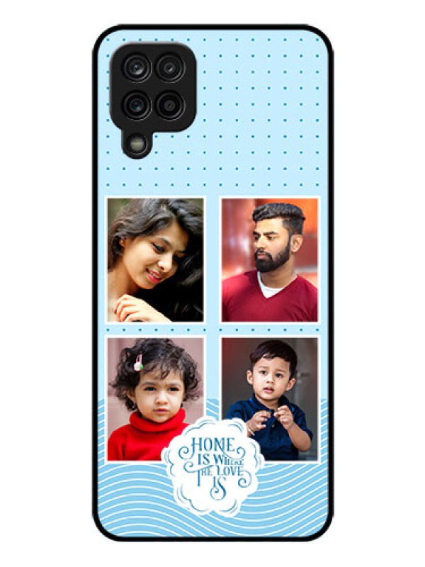 Custom Galaxy M12 Custom Glass Phone Case - Cute love quote with 4 pic upload Design