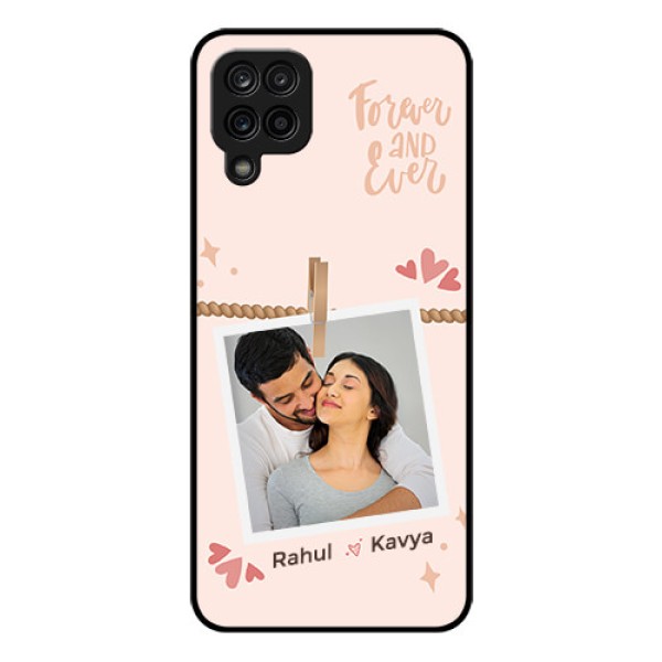 Galaxy M12 Custom Glass Phone Case - Forever and ever love Design