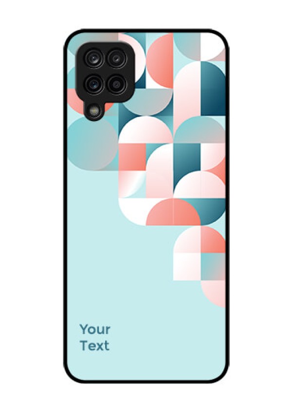 Galaxy M12 Custom Glass Phone Case - Stylish Semi-circle Pattern Design