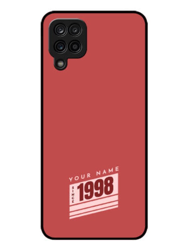 Custom Galaxy M12 Custom Glass Phone Case - Red custom year of birth Design