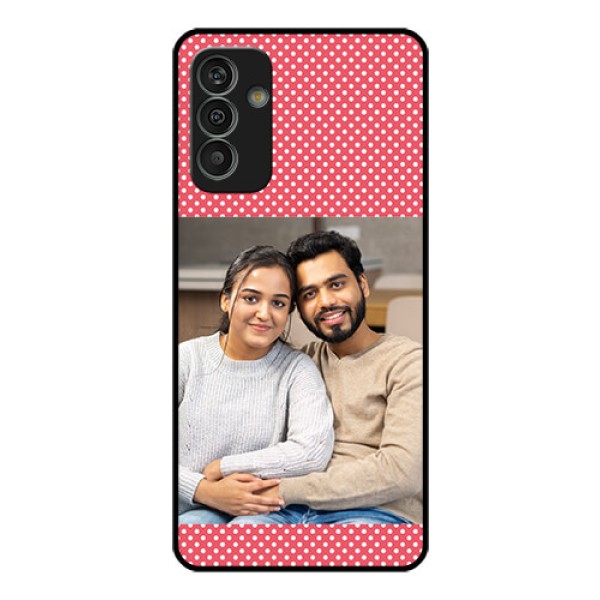 Galaxy M13 4G Custom Glass Phone Case - White Dotted Design