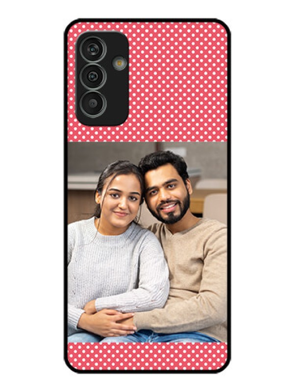 Custom Galaxy M13 4G Custom Glass Phone Case - White Dotted Design