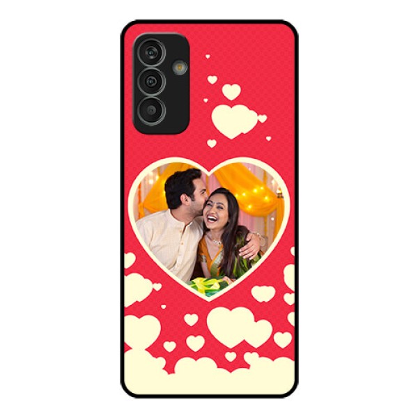 Galaxy M13 4G Custom Glass Mobile Case - Love Symbols Phone Cover Design