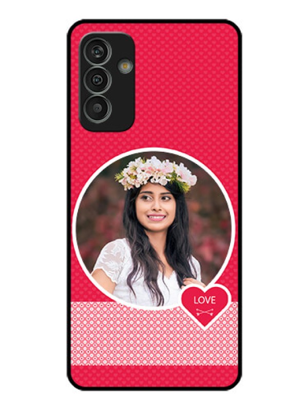 Custom Galaxy M13 4G Personalised Glass Phone Case - Pink Pattern Design