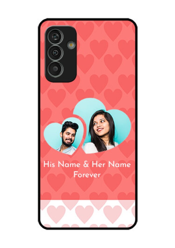 Galaxy M13 4G Personalized Glass Phone Case - Couple Pic Upload Design