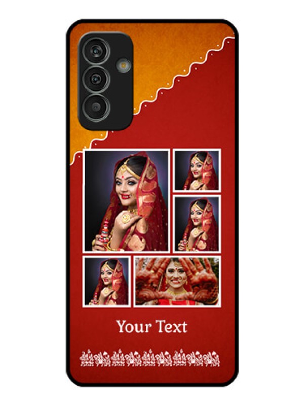 Custom Galaxy M13 4G Personalized Glass Phone Case - Wedding Pic Upload Design