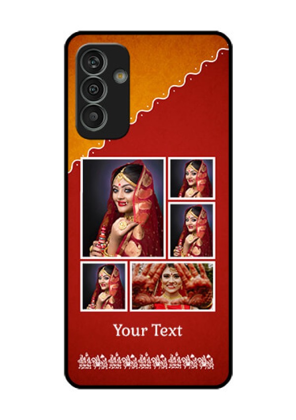 Galaxy M13 4G Personalized Glass Phone Case - Wedding Pic Upload Design