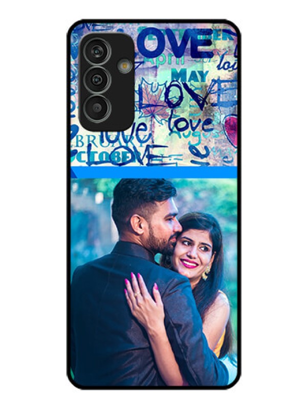 Custom Galaxy M13 4G Custom Glass Mobile Case - Colorful Love Design