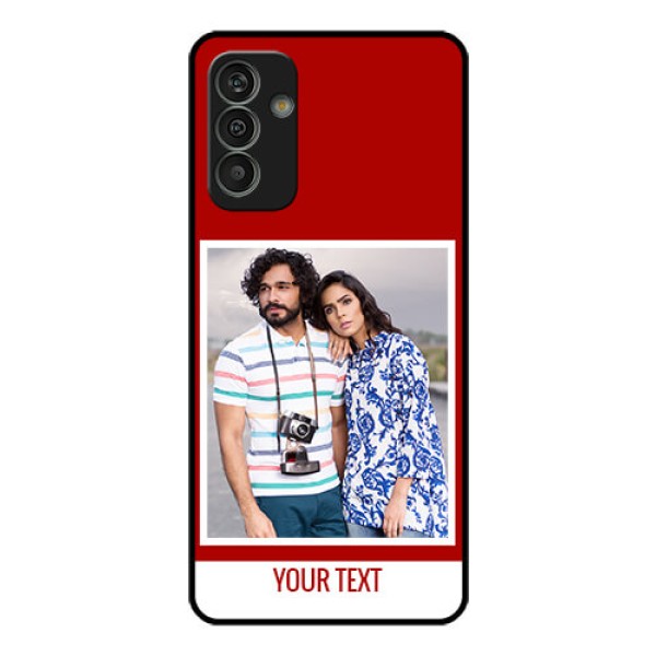 Galaxy M13 4G Personalized Glass Phone Case - Simple Red Color Design