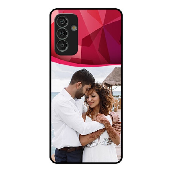 Galaxy M13 4G Custom Glass Mobile Case - Red Abstract Design