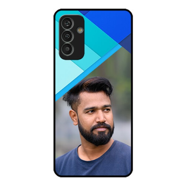 Galaxy M13 4G Custom Glass Phone Case - Blue Pattern Design