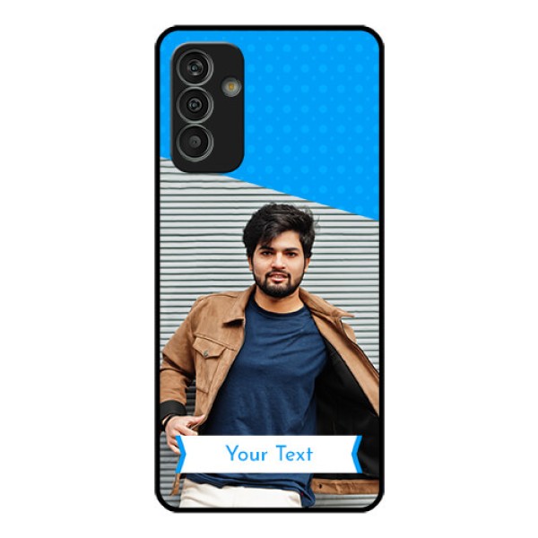 Galaxy M13 4G Photo Printing on Glass Case - Simple Blue Color Design Galaxy M13 4G Photo Printing on Glass Case - Simple Blue Color Design