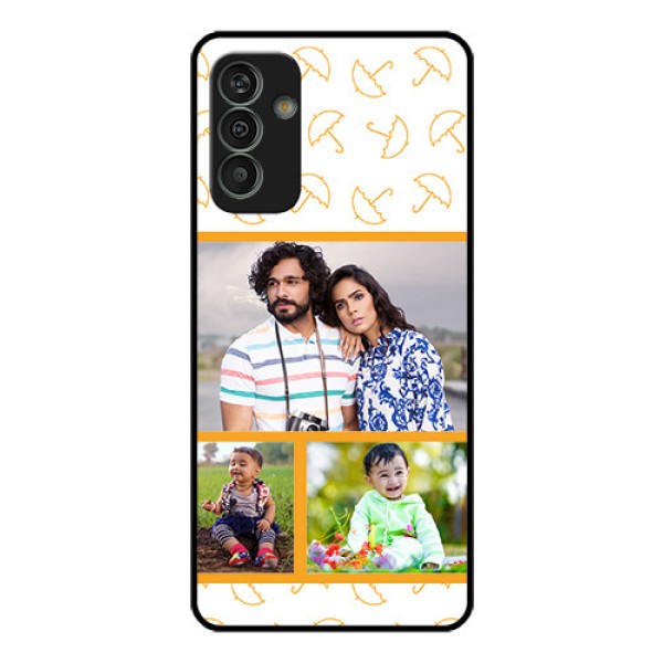 Galaxy M13 4G Custom Glass Mobile Case - Yellow Pattern Design