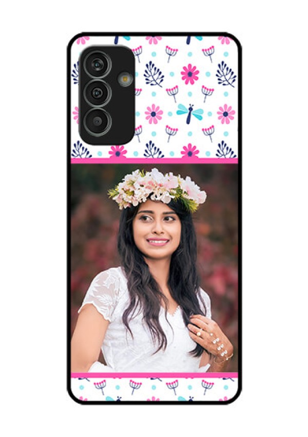 Galaxy M13 4G Photo Printing on Glass Case - Colorful Flower Design