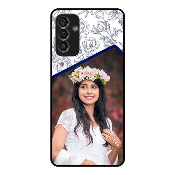 Galaxy M13 4G Personalized Glass Phone Case - Premium Floral Design