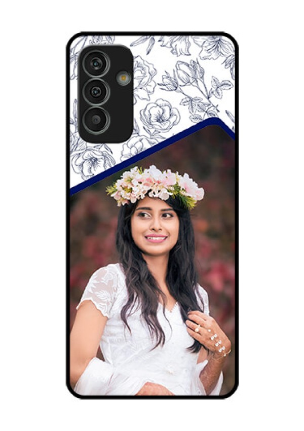 Galaxy M13 4G Personalized Glass Phone Case - Premium Floral Design