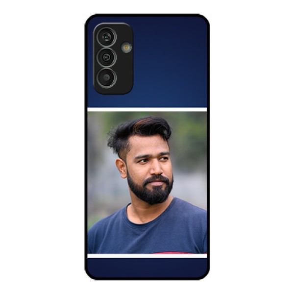 Galaxy M13 4G Personalized Glass Phone Case - Simple Royal Blue Design Galaxy M13 4G Personalized Glass Phone Case - Simple Royal Blue Design
