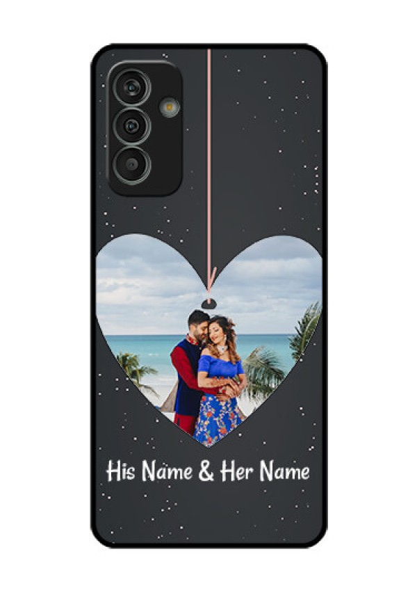 Galaxy M13 4G Custom Glass Phone Case - Hanging Heart Design