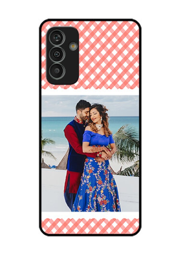 Galaxy M13 4G Personalized Glass Phone Case - Pink Pattern Design