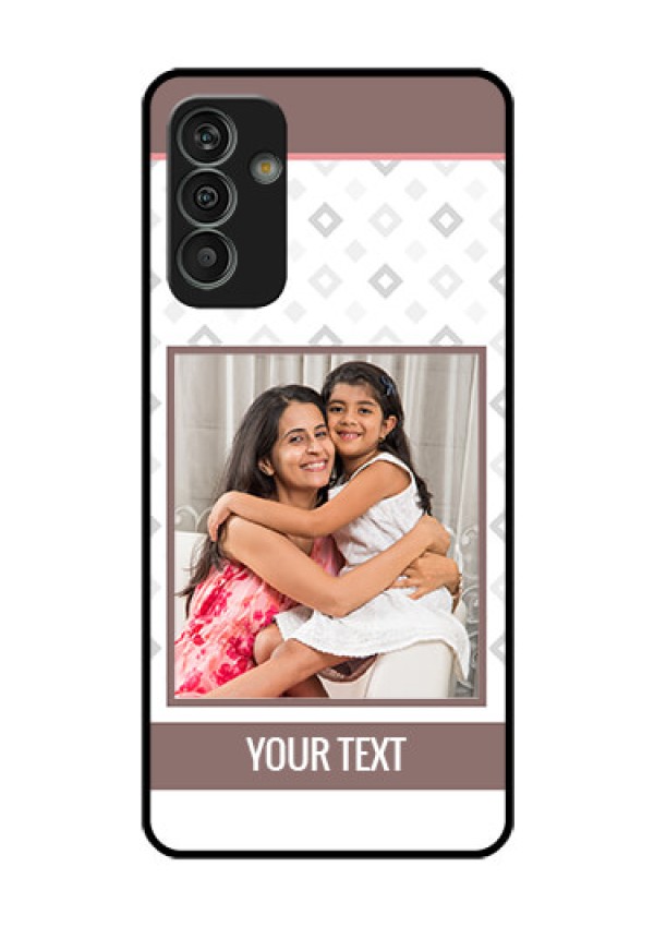 Galaxy M13 4G Photo Printing on Glass Case - Simple Diamond Design