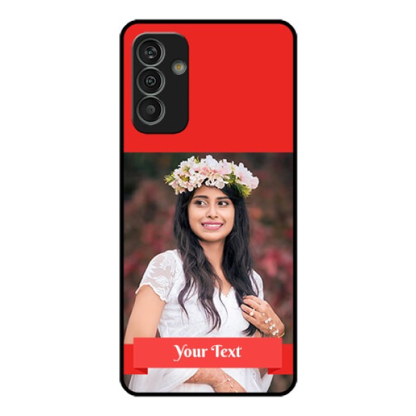 Galaxy M13 4G Custom Glass Phone Case - Simple Red Color Design Galaxy M13 4G Custom Glass Phone Case - Simple Red Color Design