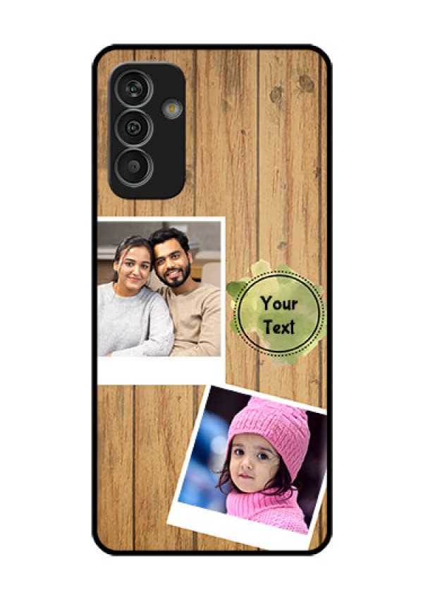 Galaxy M13 4G Custom Glass Phone Case - Wooden Texture Design