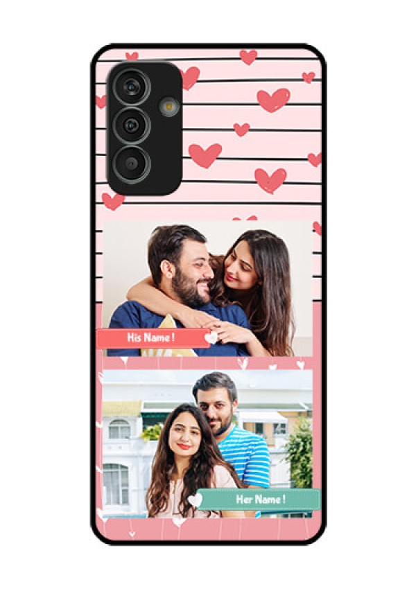 Galaxy M13 4G Custom Glass Mobile Case - Photo with Heart Design