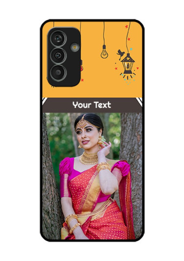 Galaxy M13 4G Custom Glass Mobile Case - with Family Picture and Icons