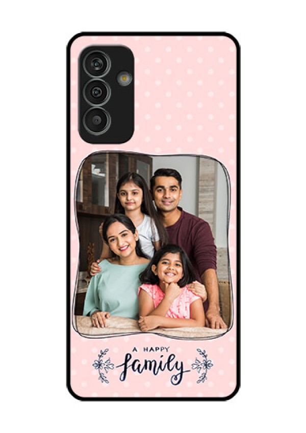 Galaxy M13 4G Custom Glass Phone Case - Family with Dots Design