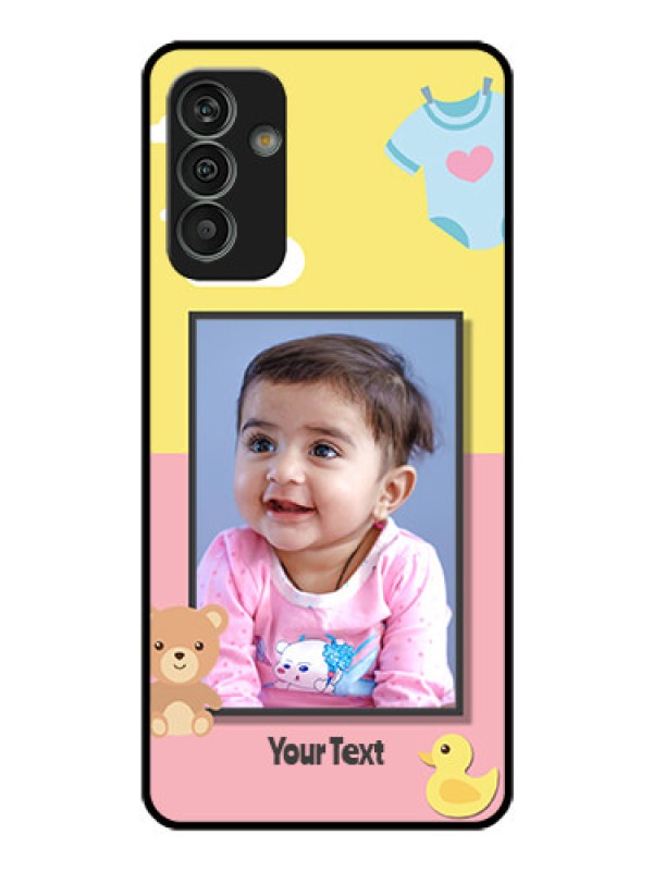 Custom Galaxy M13 4G Photo Printing on Glass Case - Kids 2 Color Design