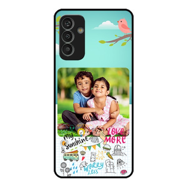 Galaxy M13 4G Photo Printing on Glass Case - Doodle love Design