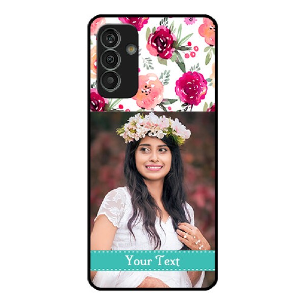 Galaxy M13 4G Custom Glass Phone Case - Watercolor Floral Design
