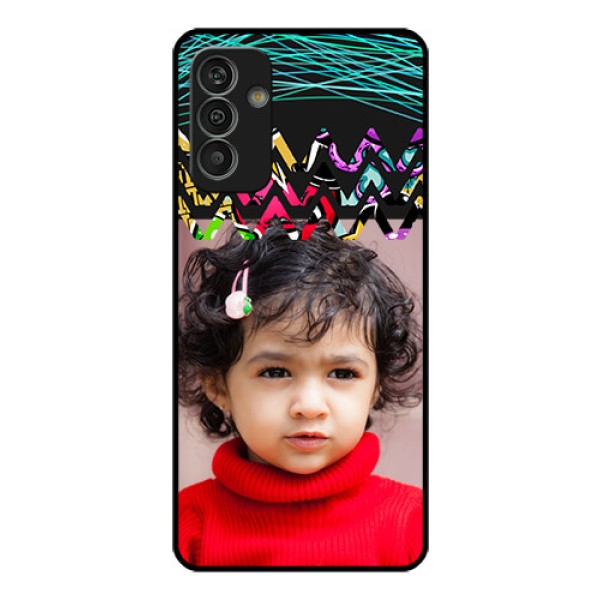 Galaxy M13 4G Personalized Glass Phone Case - Neon Abstract Design