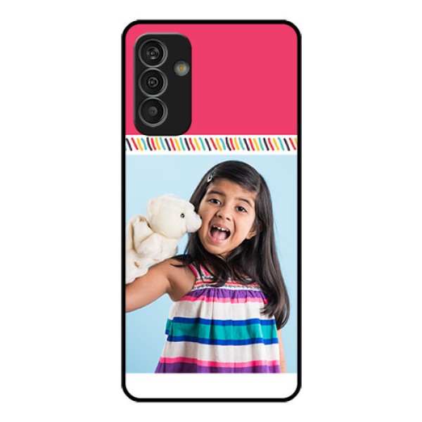 Galaxy M13 4G Personalized Glass Phone Case - Line art design