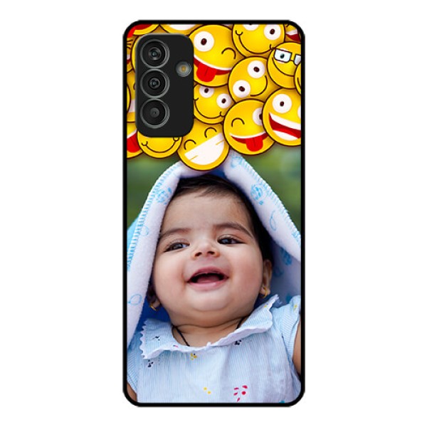 Galaxy M13 4G Custom Glass Mobile Case - with Smiley Emoji Design