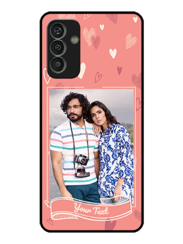 Custom Galaxy M13 4G Custom Glass Phone Case - Love doodle art Design