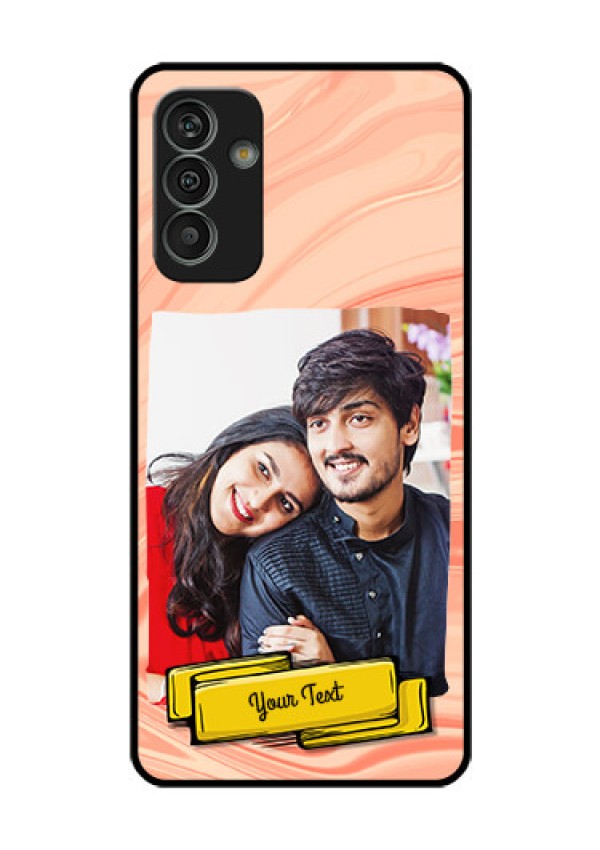 Galaxy M13 4G Personalized Glass Phone Case - Marble Texture Design
