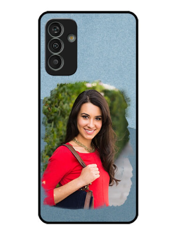 Custom Galaxy M13 4G Custom Glass Mobile Case - Grunge Line Art Design