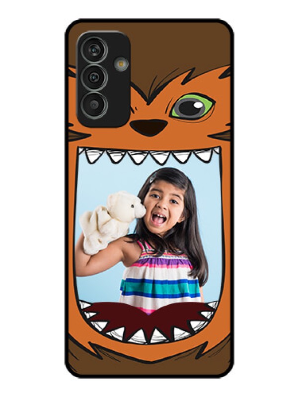 Custom Galaxy M13 4G Photo Printing on Glass Case - Owl Monster Back Case Design