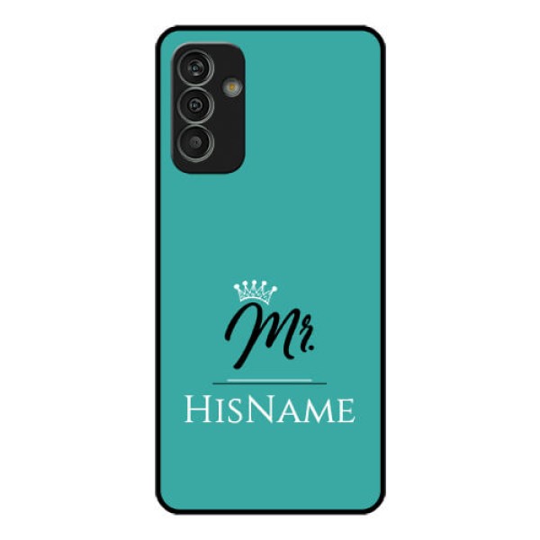Galaxy M13 4G Custom Glass Phone Case Mr with Name