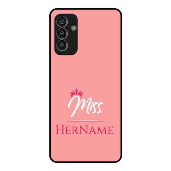 Galaxy M13 4G Custom Glass Phone Case Mrs with Name