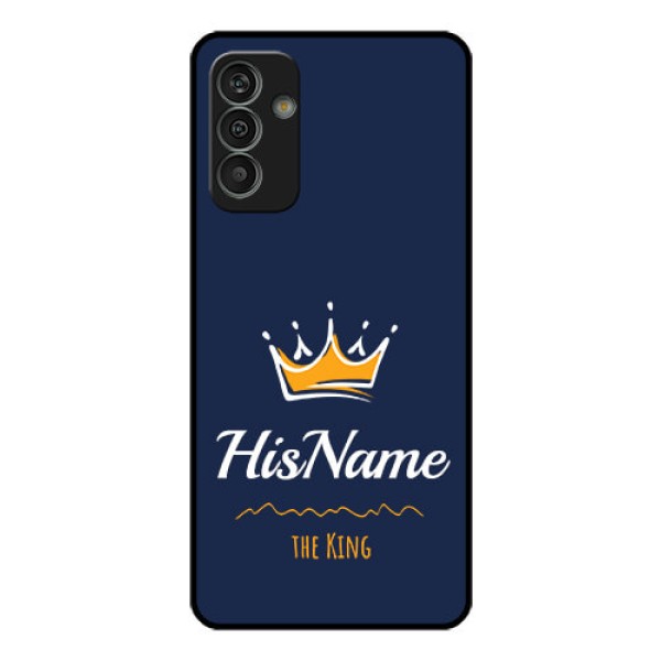 Galaxy M13 4G Glass Phone Case King with Name