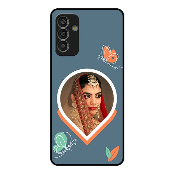 Galaxy M13 4G Custom Glass Mobile Case - Droplet Butterflies Design
