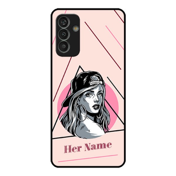 Galaxy M13 4G Personalized Glass Phone Case - Rockstar Girl Design