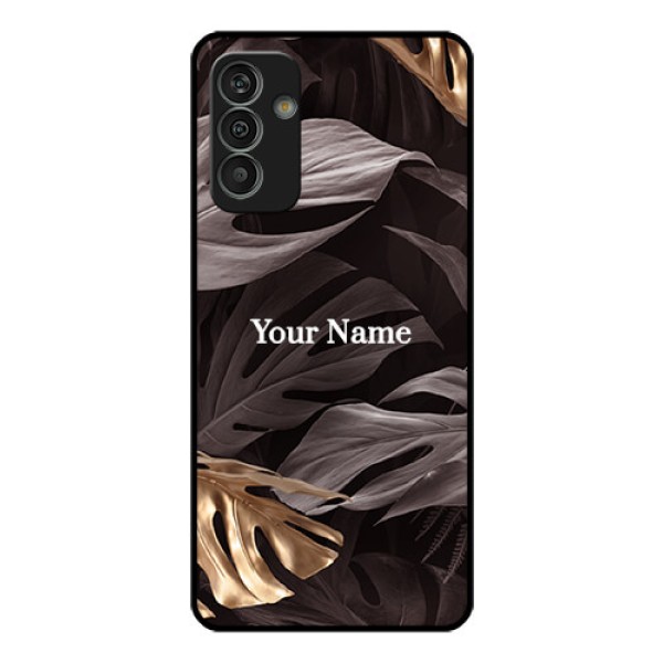 Galaxy M13 4G Personalised Glass Phone Case - Wild Leaves digital paint Design Galaxy M13 4G Personalised Glass Phone Case - Wild Leaves digital paint Design