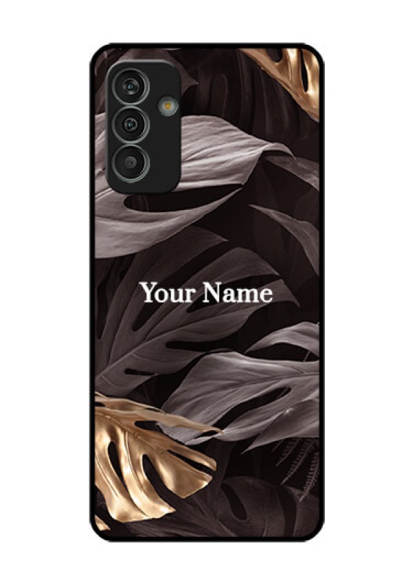 Galaxy M13 4G Personalised Glass Phone Case - Wild Leaves digital paint Design